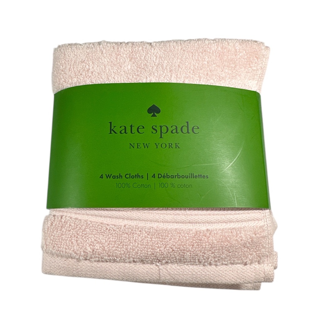 NEW Kate Spade CHALK PINK WASH CLOTHS SET/4